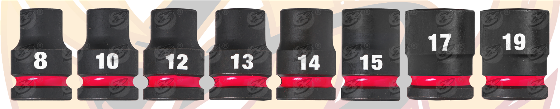 Milwaukee 9 Piece 3/8" Drive 6 Point Shallow Impact Sockets 8mm - 19mm ( Shockwave Impact Duty ) ( 4932480454 )