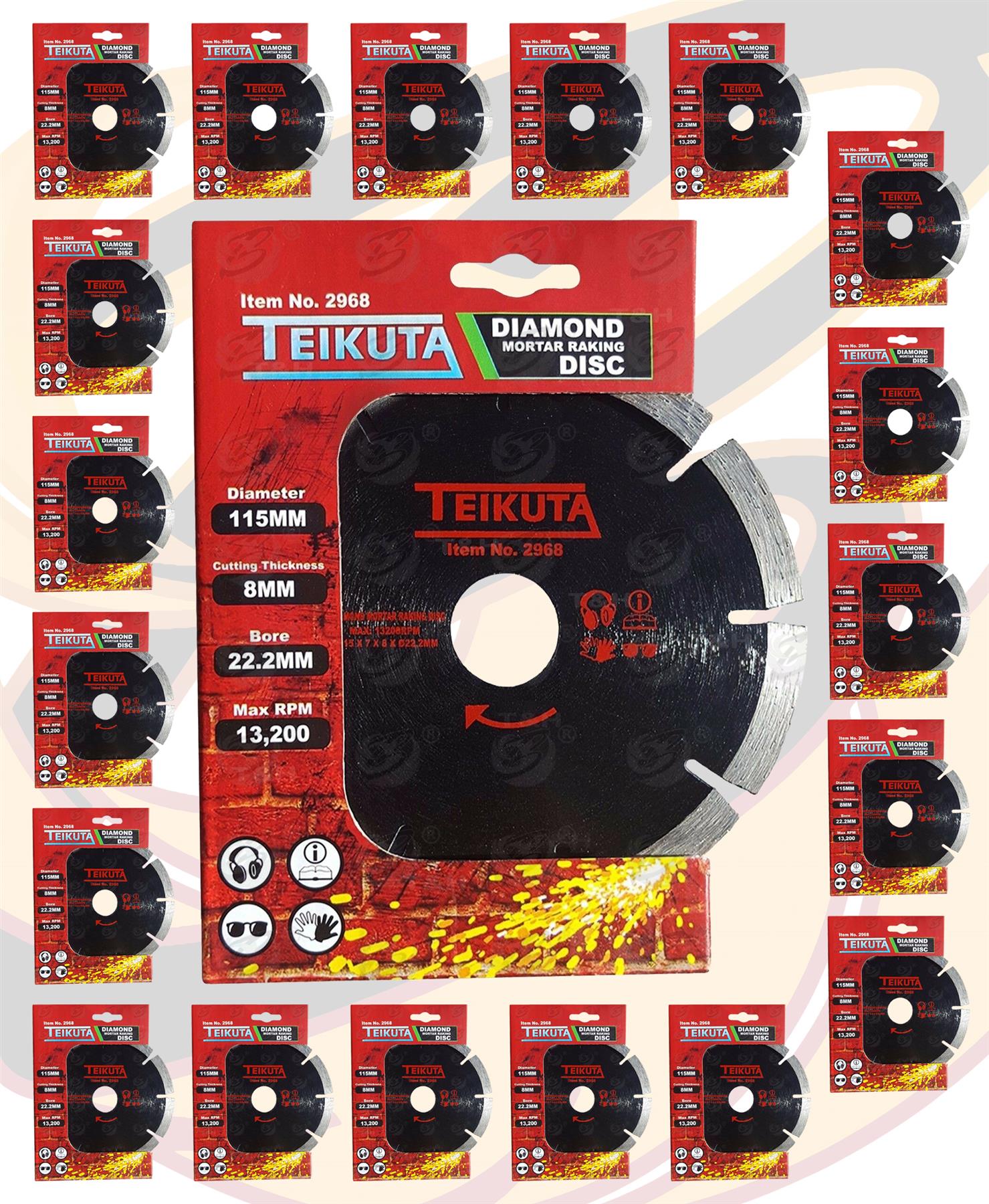 TEIKUTA 4.5" ( 115MM ) DIAMOND MORTAR RAKING DISC ( X 20 )