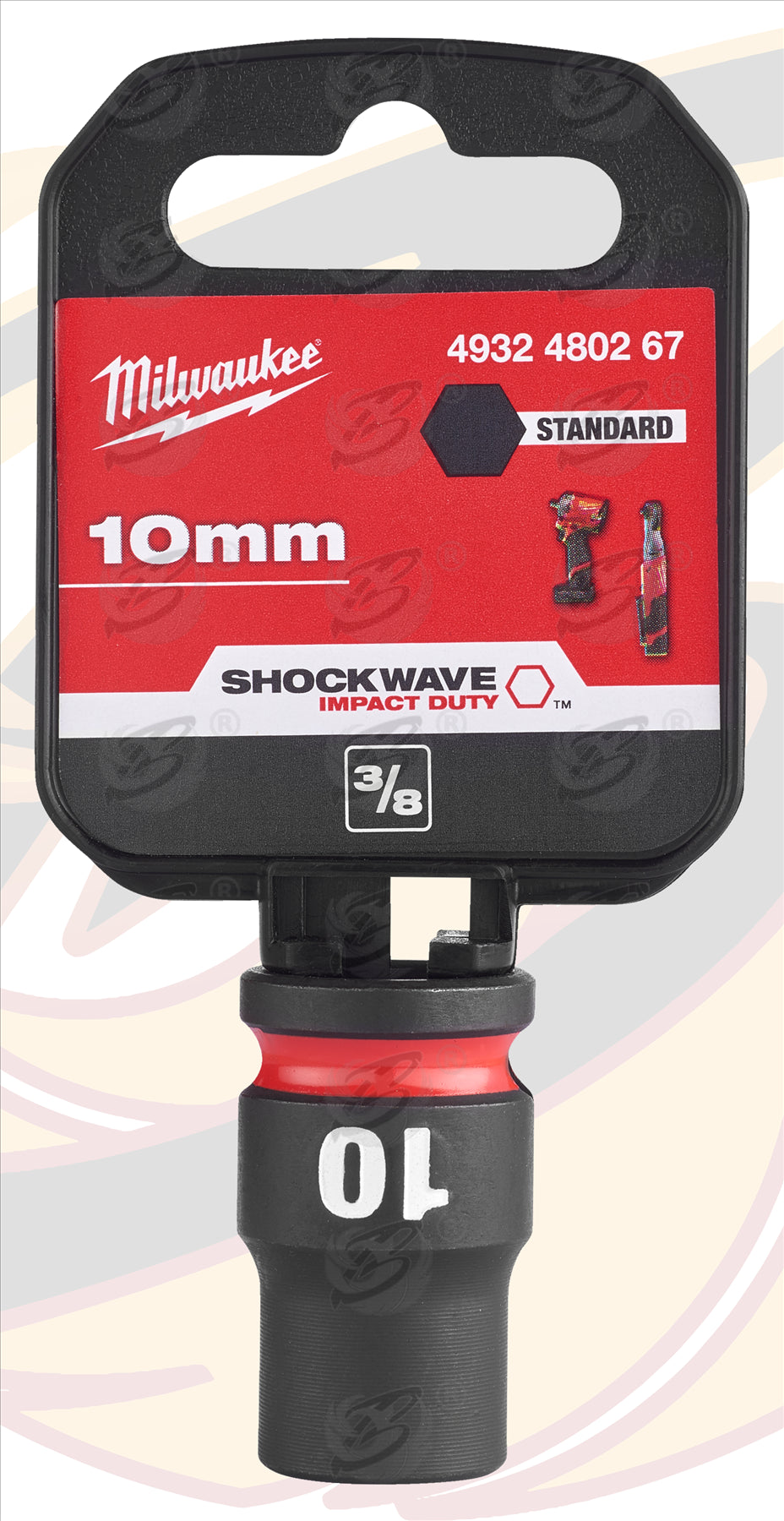 MILWAUKEE 10MM 3/8" DRIVE 6 POINT SHALLOW IMPACT SOCKET ( SINGLE )