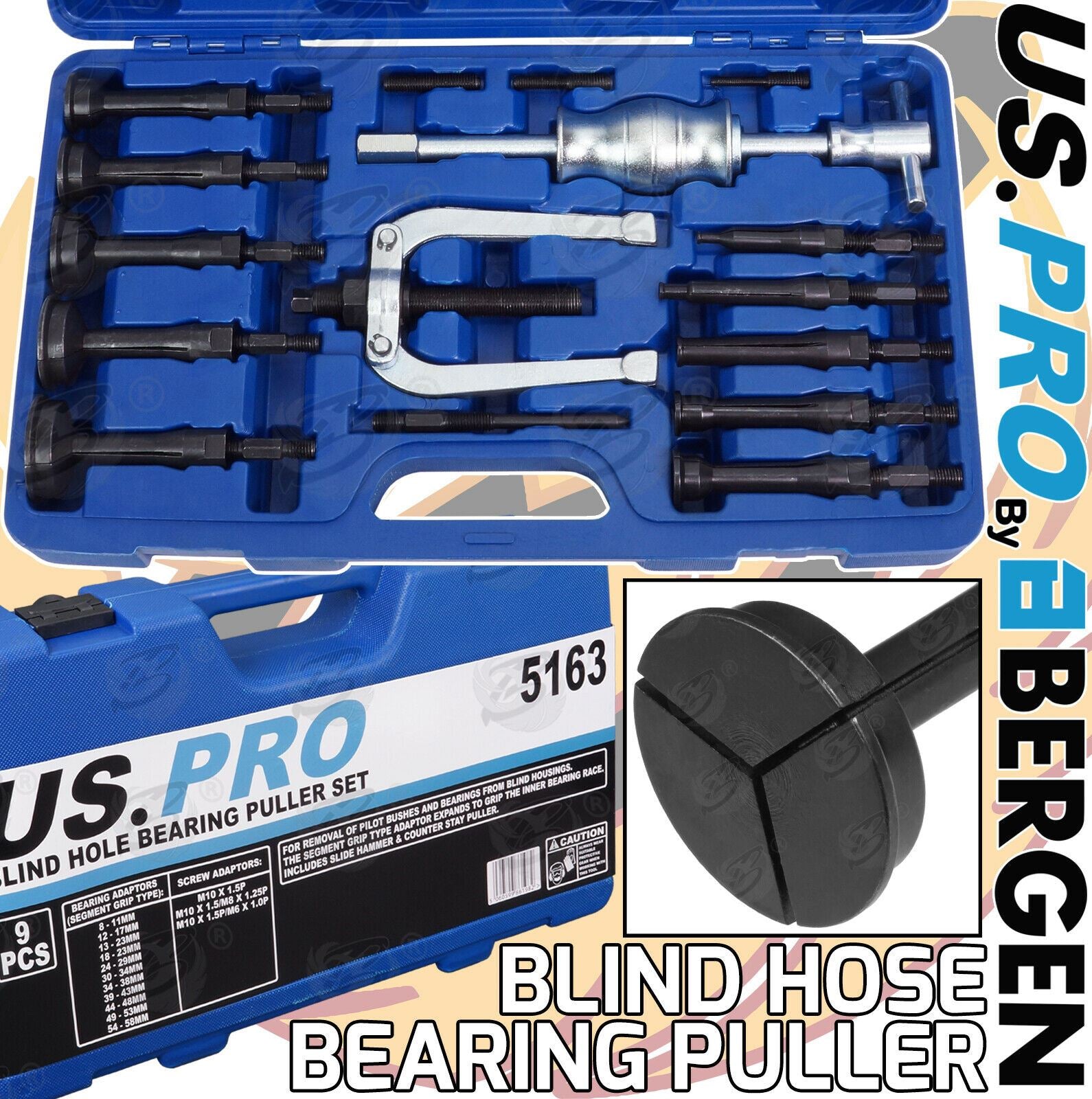 US PRO 16PCS BLIND HOLE BEARING PULLER