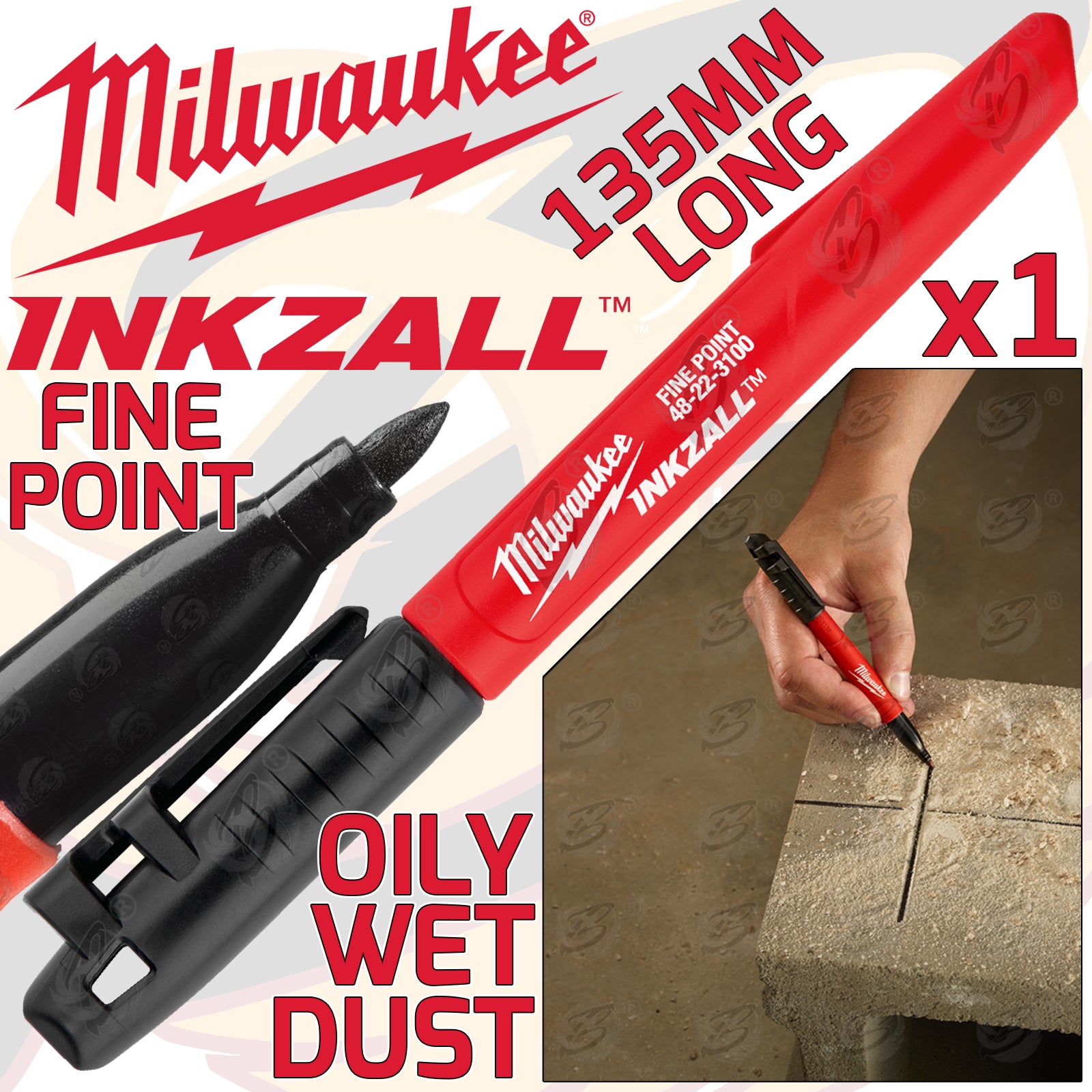 MILWAUKEE INKZALL 1mm ALL SURFACE MARKER PEN