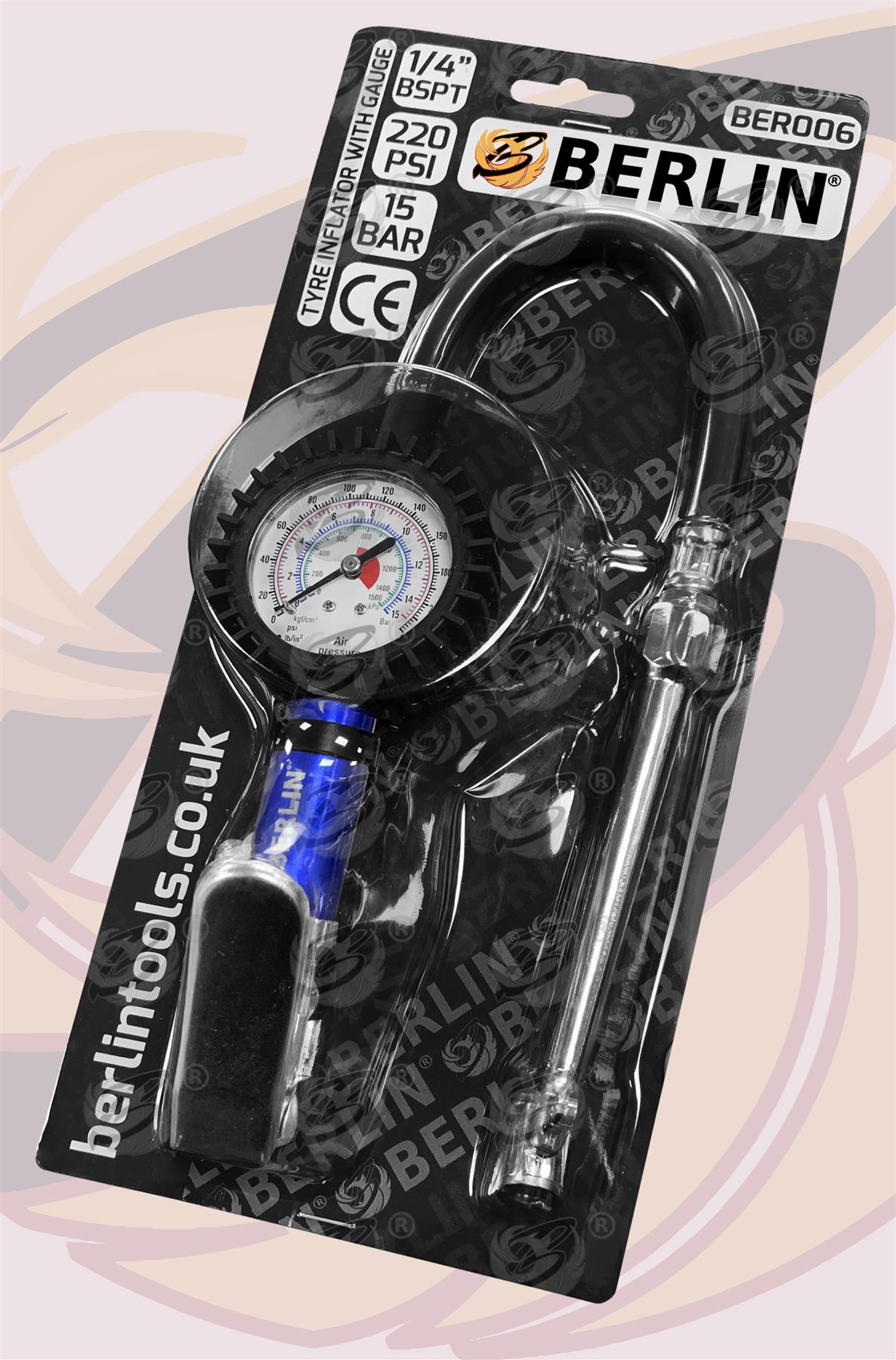 BERLIN TOOLS 220PSI TYRE INFLATOR