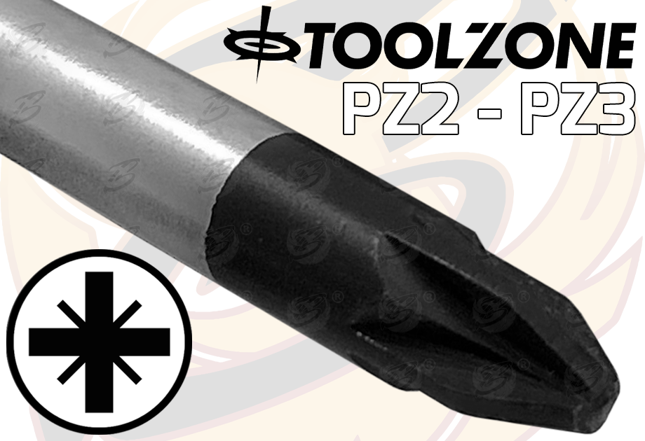 Toolzone 5 Piece Extra Long Magnetic Screwdriver Set ( Slotted - PHillips - Pozidrive ) ( SD074 )