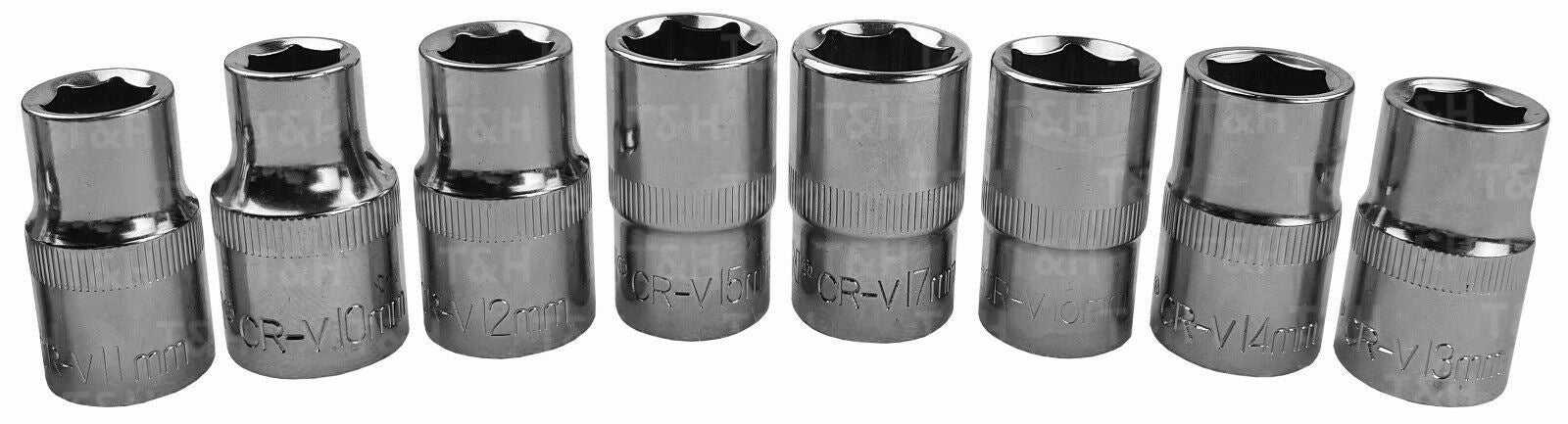 US PRO 17PCS 1/2" DRIVE 6 POINT SHALLOW SOCKETS 10MM - 30MM