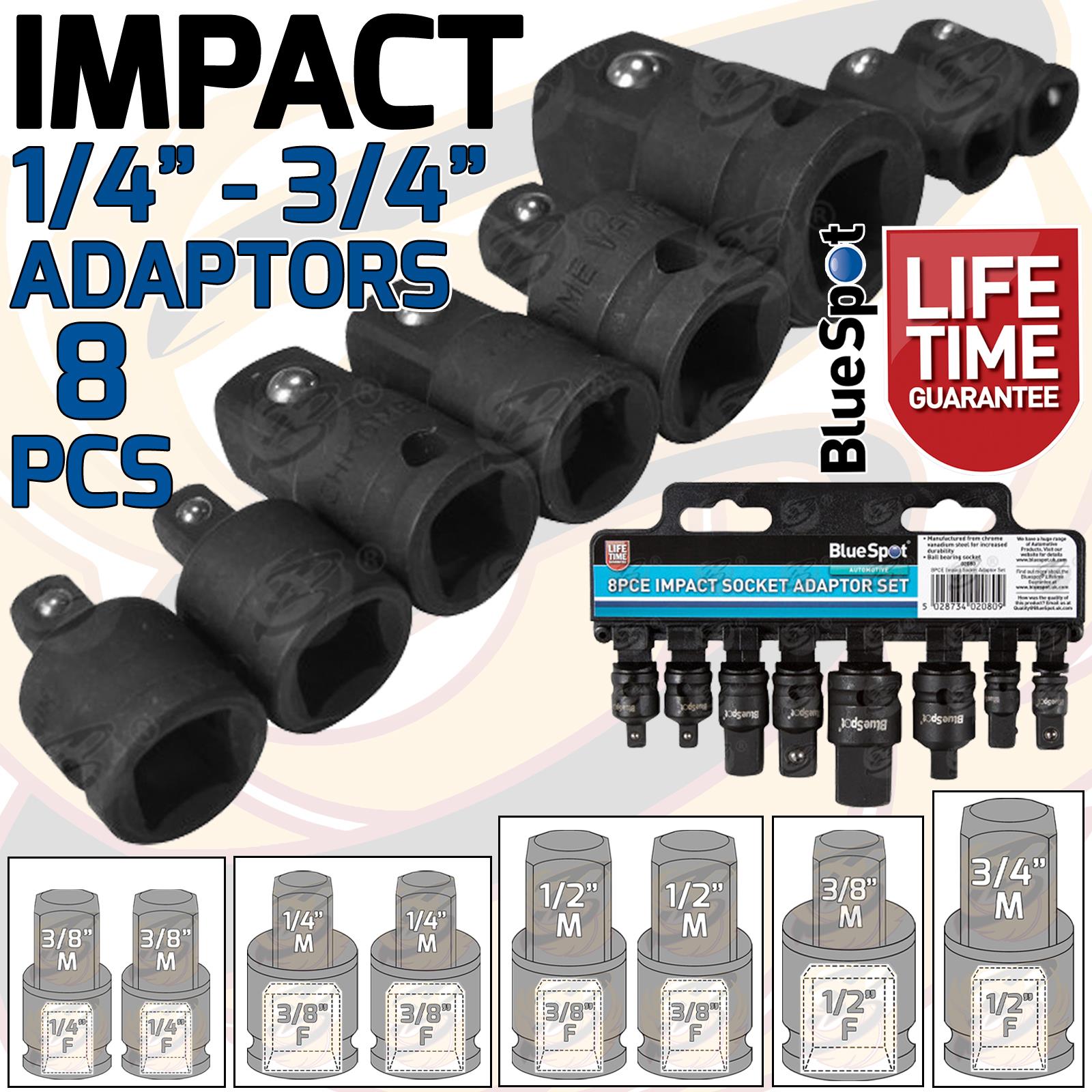 BlueSpot 8 Piece Impact Socket Ada Pointers ( 1/4" - 3/4" ) ( 02080 )