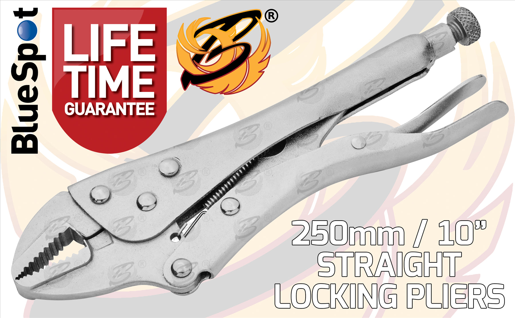 BLUESPOT 250MM (10") STRAIGHT JAW LOCKING PLIER