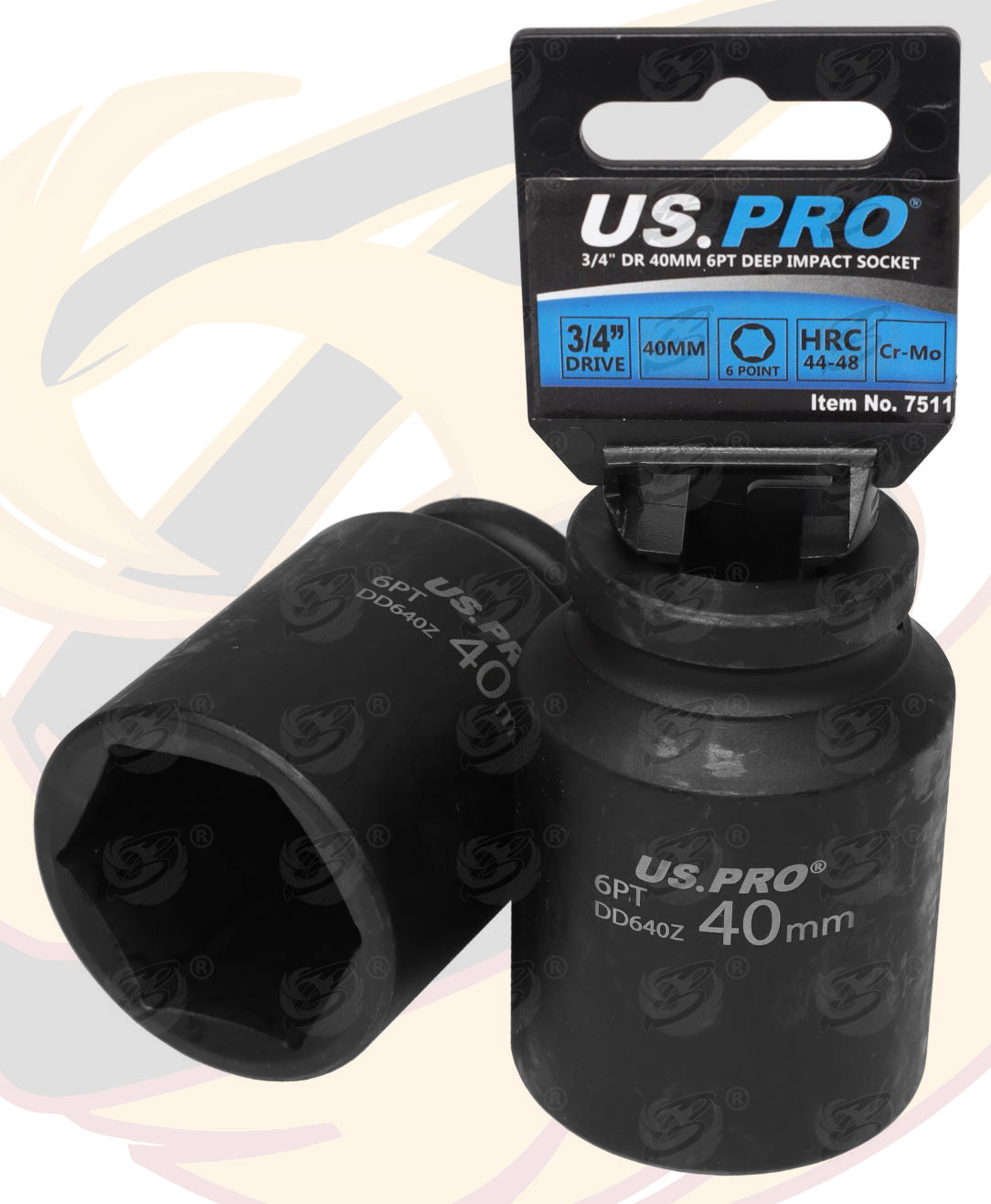 US PRO 40MM 3/4" DRIVE 6 POINT DEEP IMPACT SOCKET ( SINGLE )