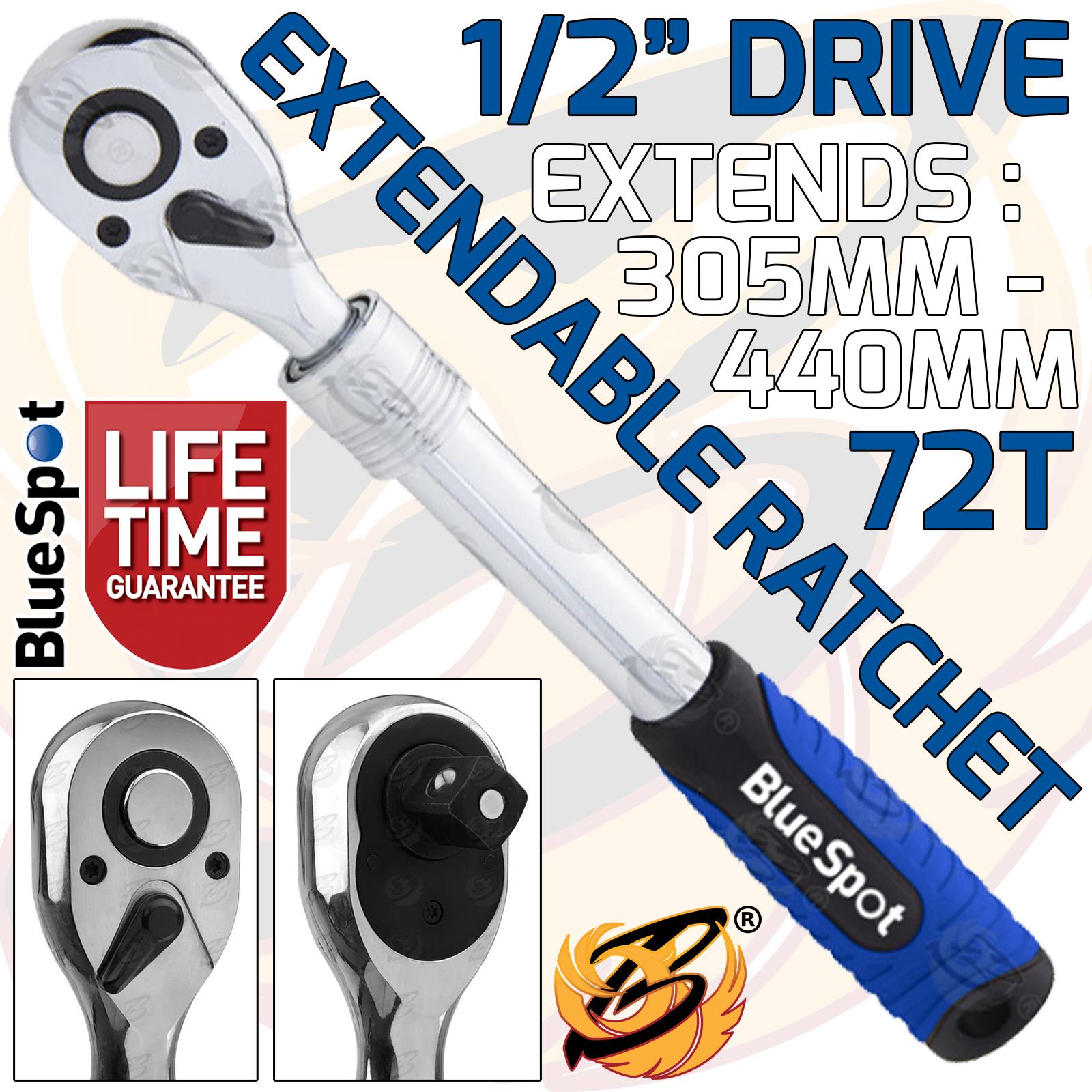 BLUESPOT 1/2" DRIVE 72 TOOTH EXTENDABLE RATCHET HANDLE