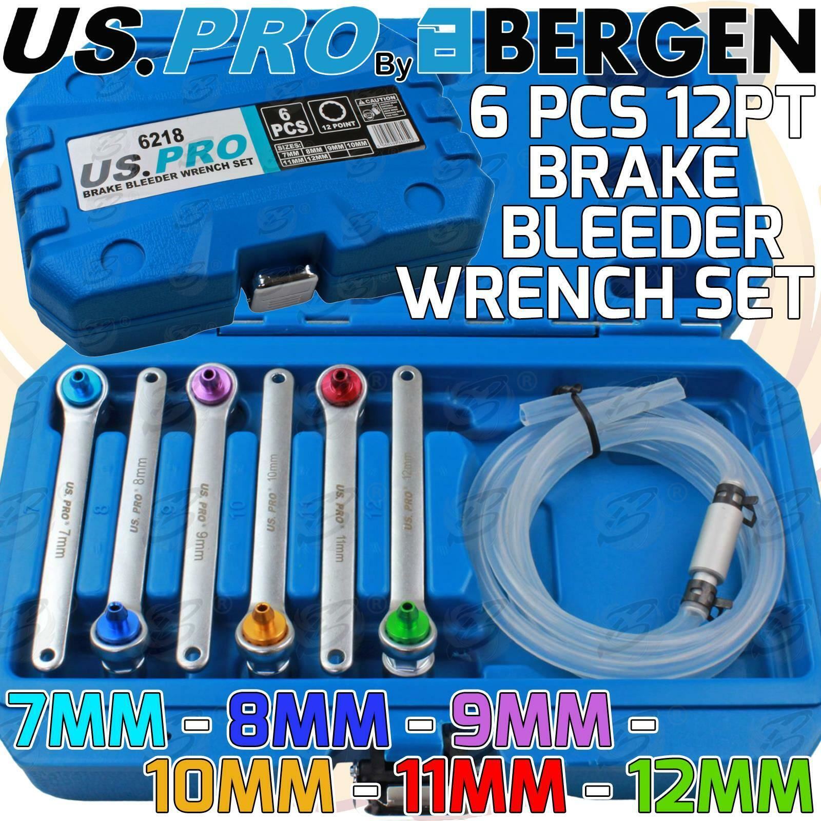 US Pro 6 Piece 12 Point Brake Clutch Bleed Spanners 7mm - 12mm 6218