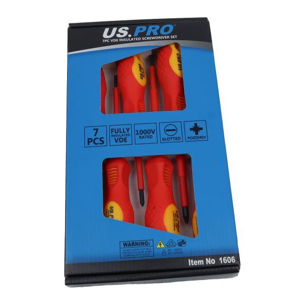 US Pro 7 Piece VDE Screwdriver Set 1606