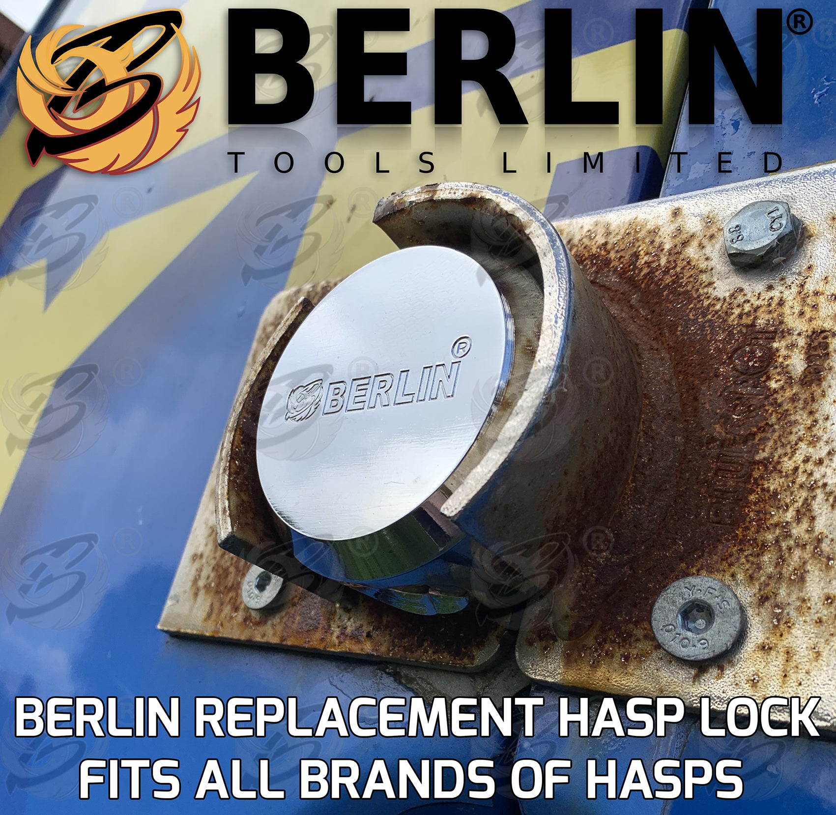 BERLIN 73MM HEAVY DUTY ROUND SHACKLELESS PADLOCK ( x6 )