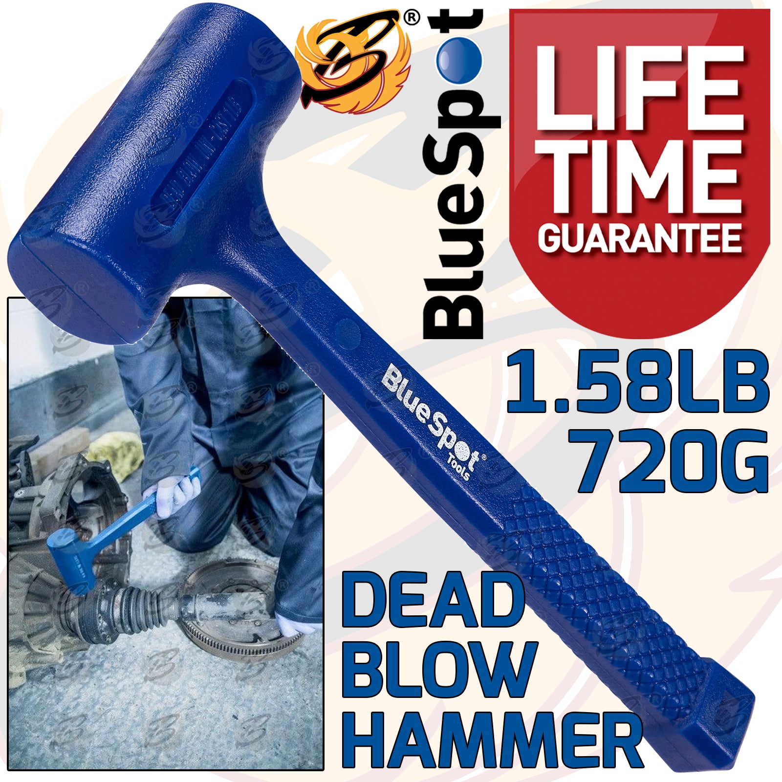 BLUESPOT 720G (1.58LB) DEAD BLOW HAMMER