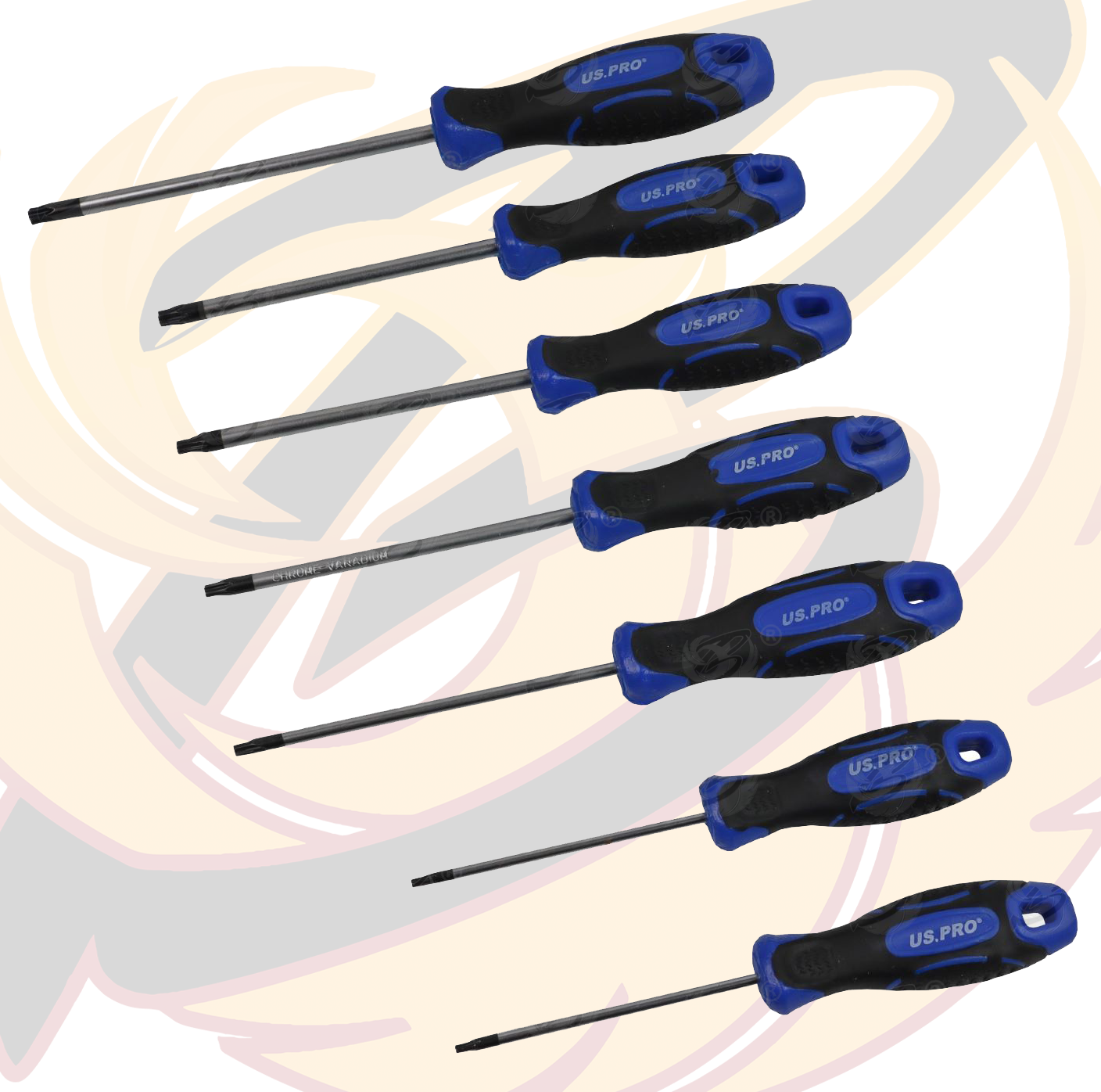 US Pro 7 Piece Magnetic Torx Screwdriver Set T10 - T30 4621