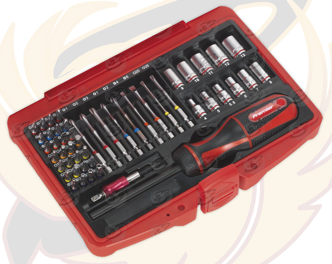 SEALEY 51PCS FINE TOOTH RATCHET SCREWDRIVER & ACCESSORIES