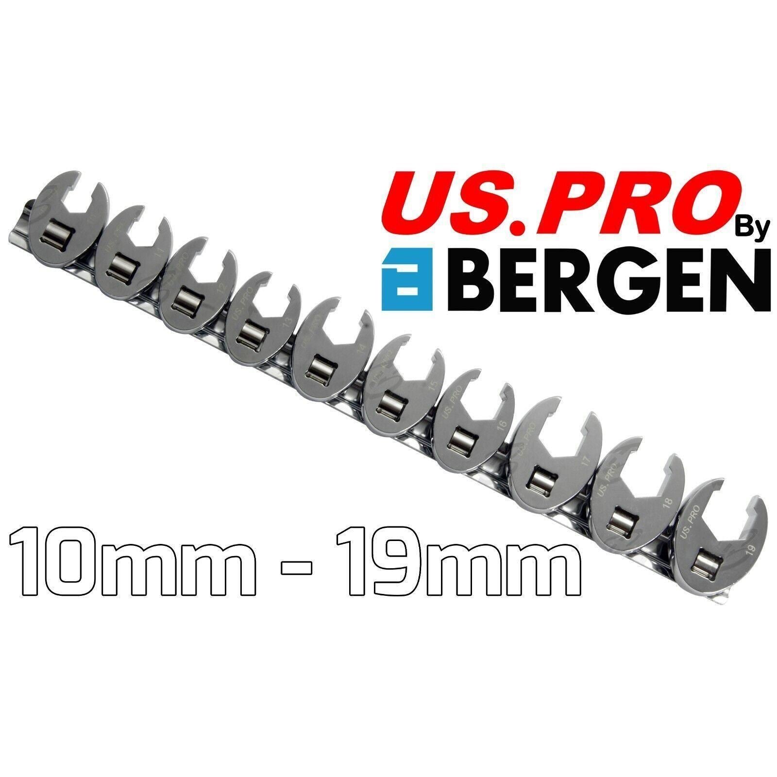 US Pro 3/8" Drive Crows Foot Spanners 10mm - 19mm 2054 / 3921