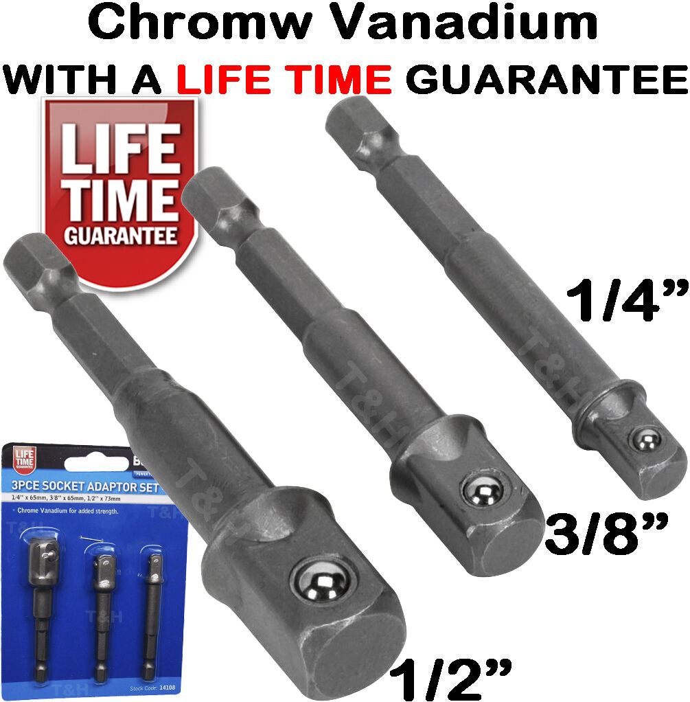 BlueSpot 3 Piece Drill Socket Adaptors 14108