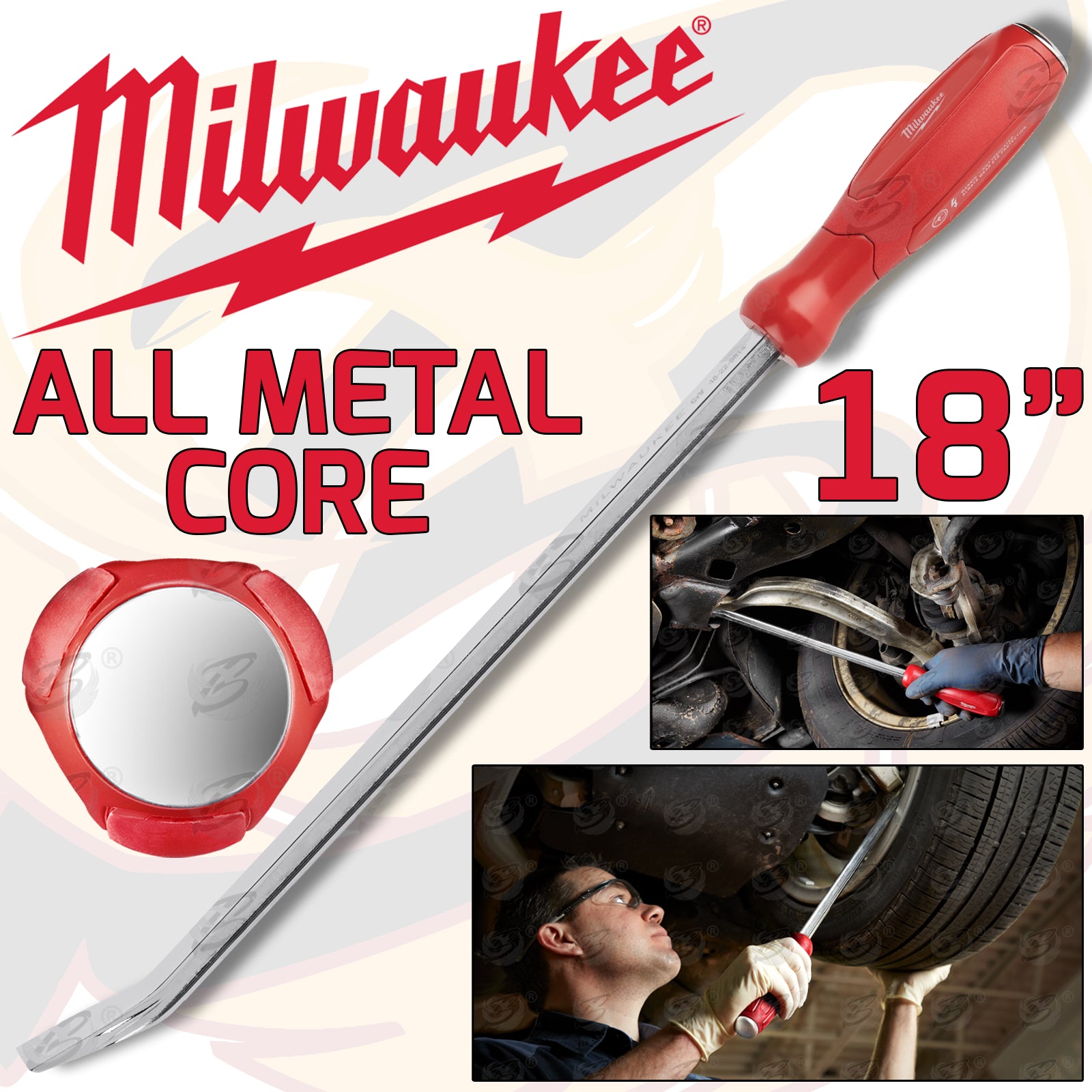 MILWAUKEE 4PCS ALL METAL CORE PRY BAR SET