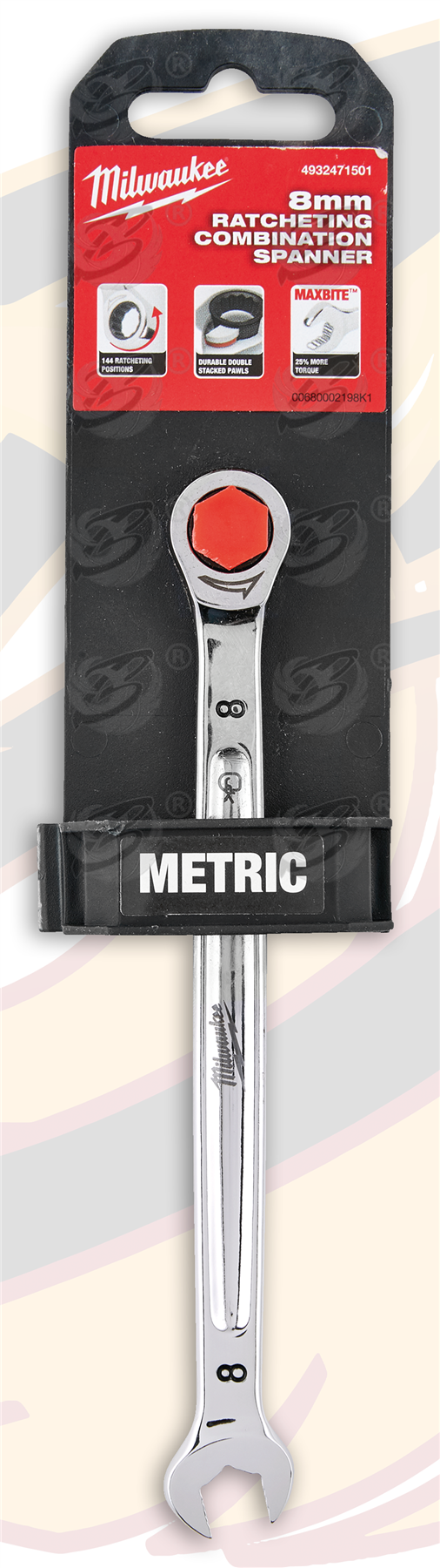 Milwaukee 8mm 144 Teeth Maxbite Ratchet Spanner ( Single ) ( 4932471501 )