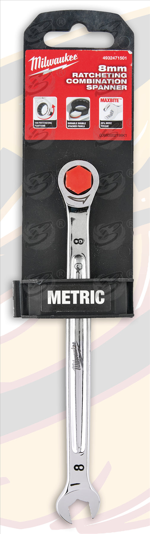 MILWAUKEE 8MM 144 TEETH MAXBITE RATCHET SPANNER