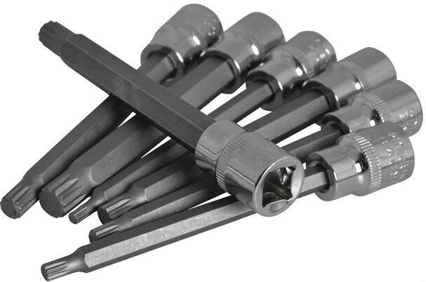 US Pro 7 Piece 3/8" Drive Extra Long Spline Bit Sockets M4 - M10 1496