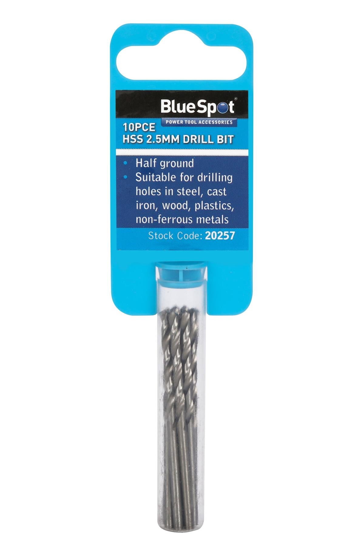 BlueSpot 10 Piece 2.5mm HSS Drill Bit Set ( 20257 )