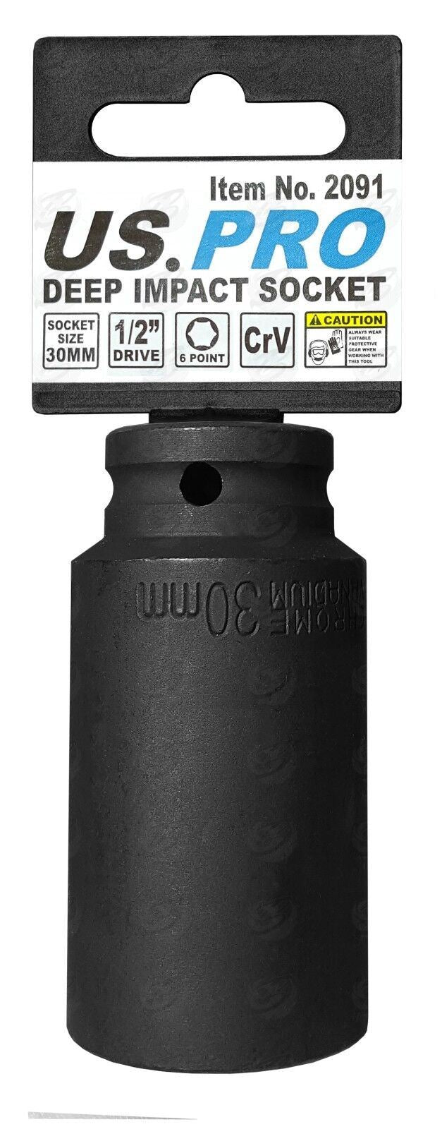 US Pro 30mm 1/2" Drive 6 Point Deep Impact Socket ( Single ) 2091
