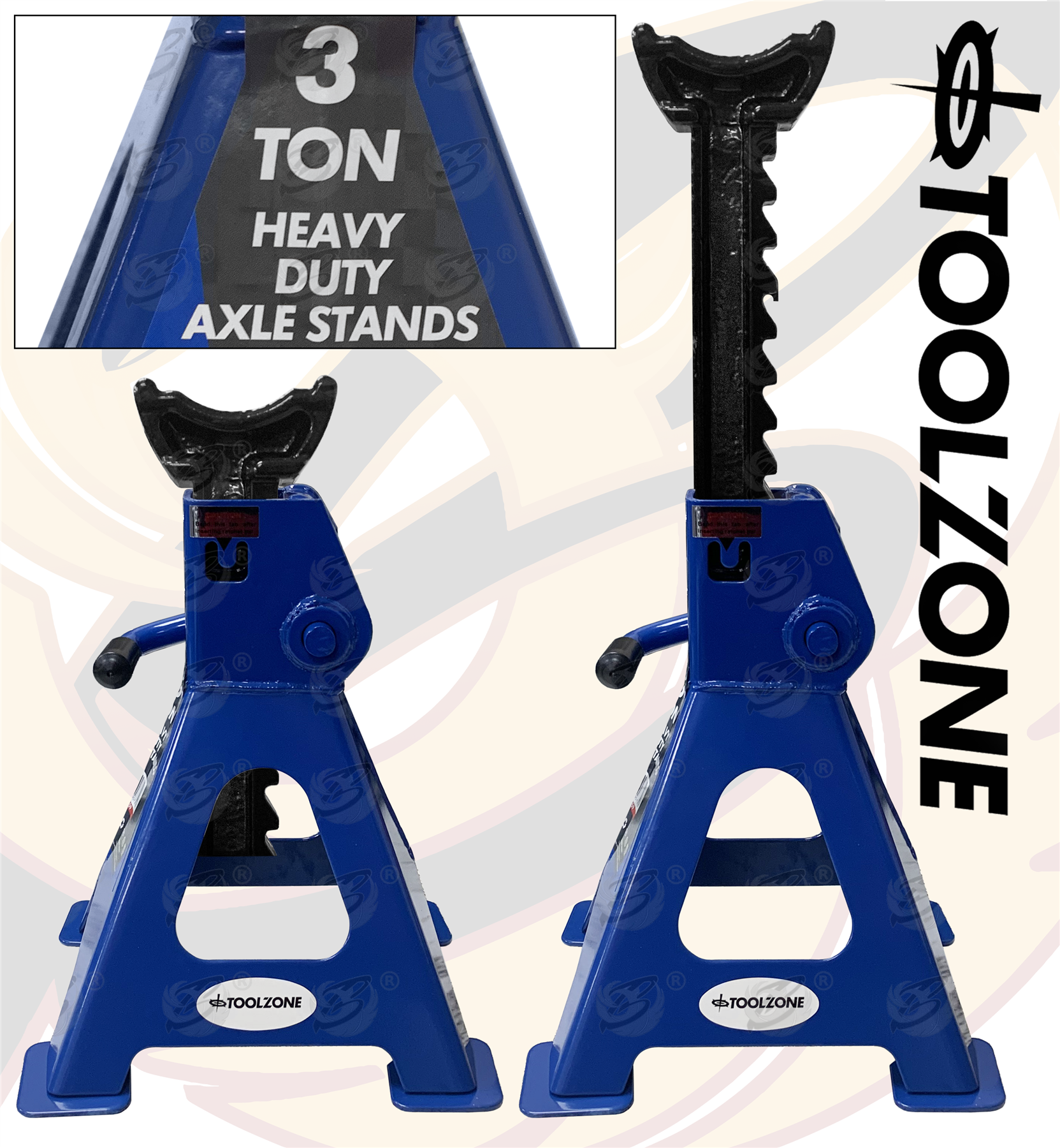 Toolzone 3 Ton ( Tonne ) Axle Stands ( Pair ) ( AU159 )