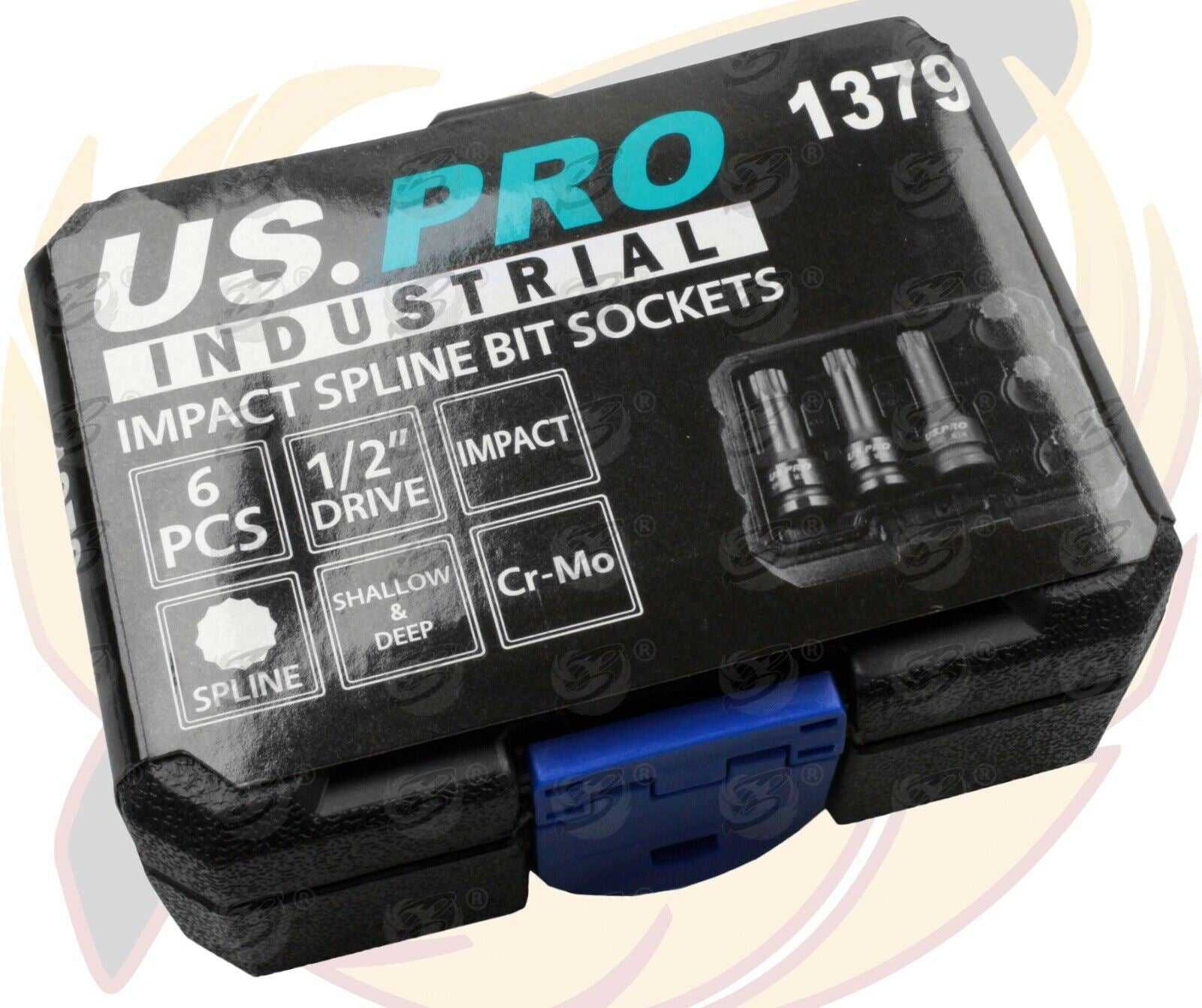 US PRO INDUSTRIAL 6PCS 1/2" DRIVE IMPACT SPLINE BIT SOCKETS M14 - M18