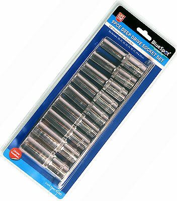 BLUESPOT 9PCS 1/2" DRIVE 6 POINT DEEP SOCKETS 10MM - 22MM