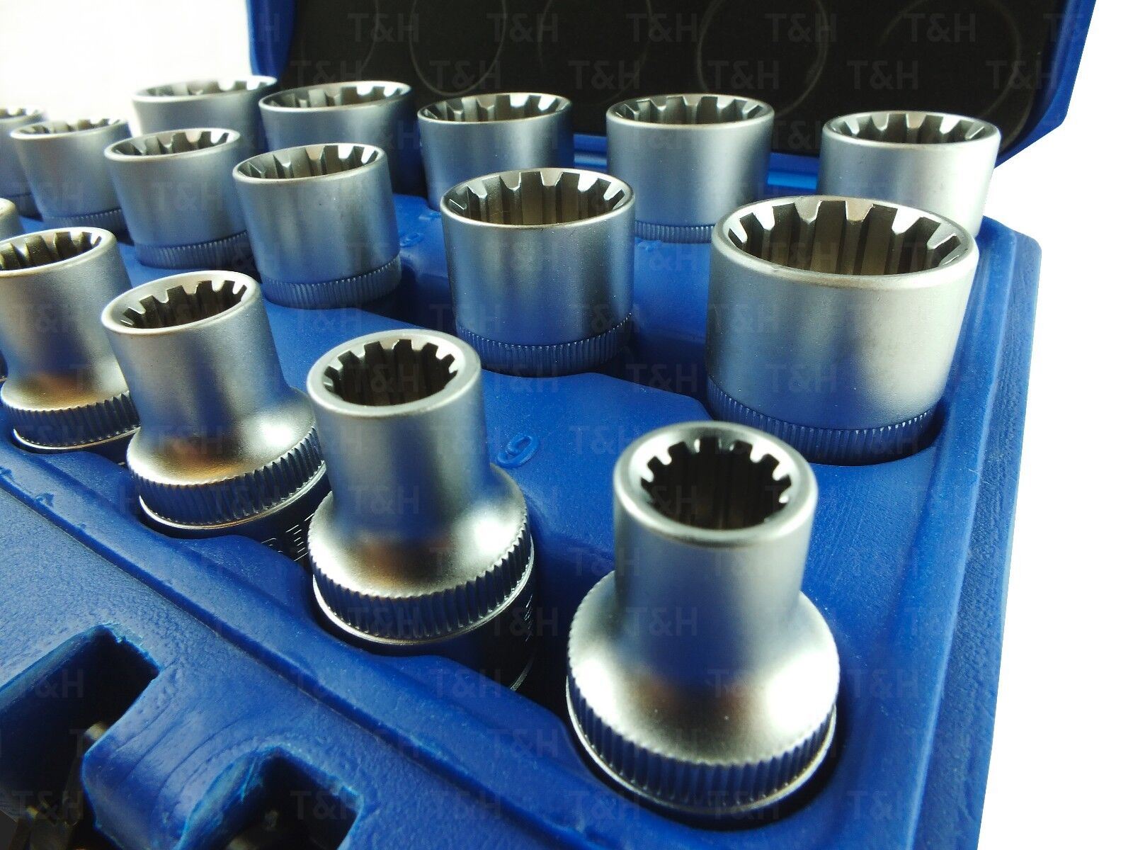 US PRO 19PCS 1/2" DRIVE GEAR LOCK SOCKETS 8MM - 32MM