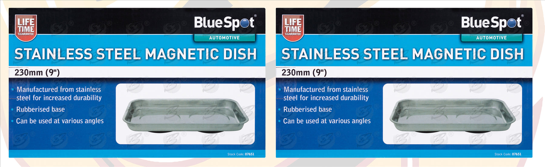 BLUESPOT 9" STAINLESS STEEL DOUBLE MAGNETIC PARTS TRAY ( x 2 )