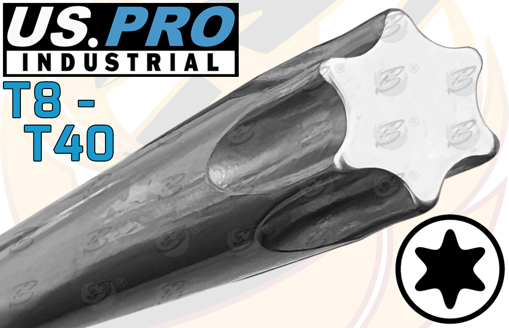 US Pro Industrial 8 Piece Magnetic Torx Screwdriver Set T8 - T40 4611