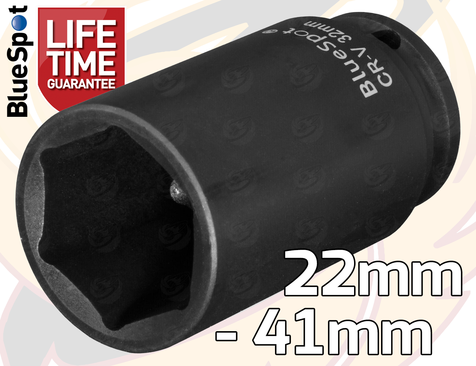 BlueSpot 10 Piece 1/2" Drive 6 Point Deep Impact Sockets 22mm - 41mm ( 01578 )