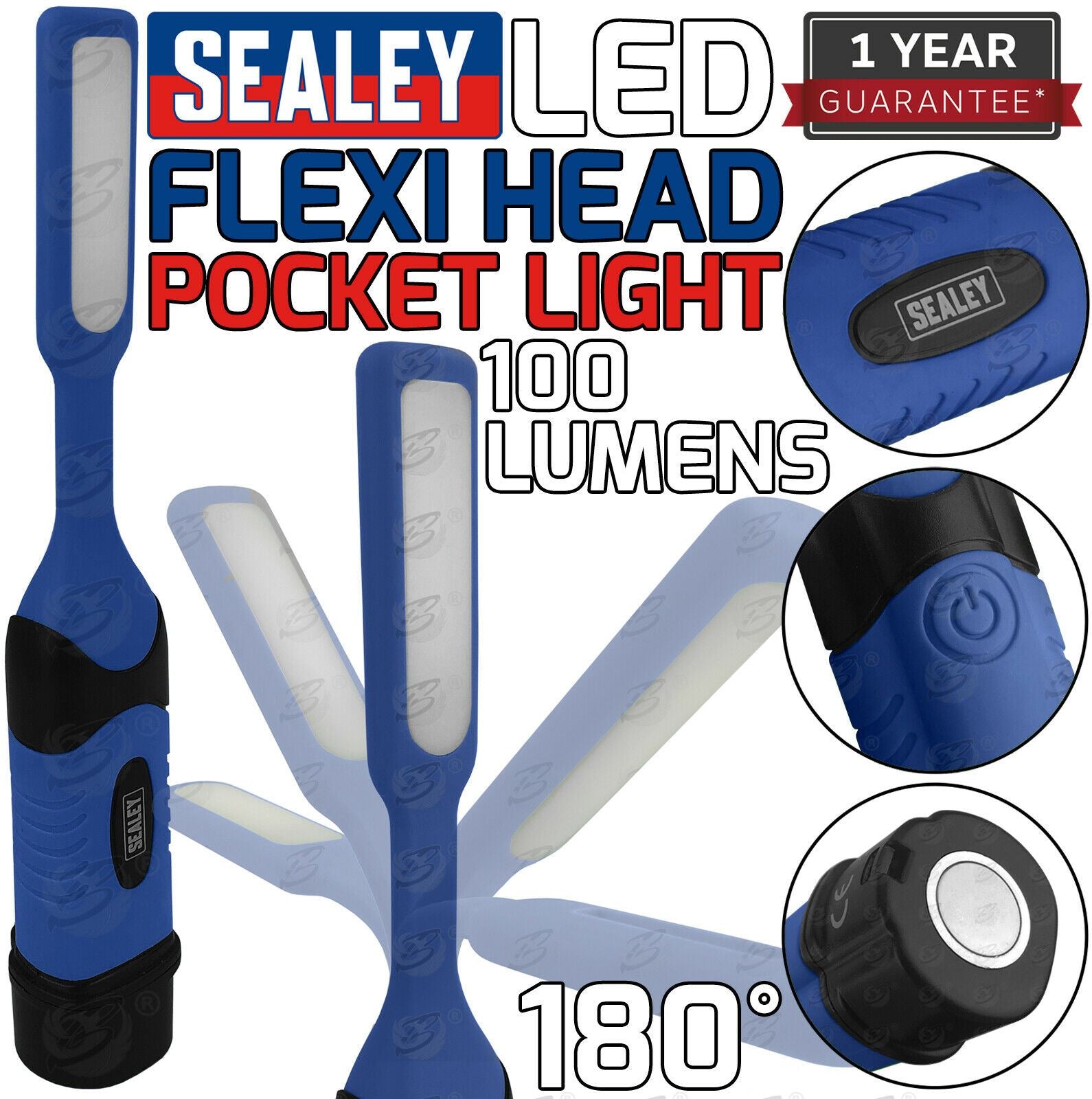 SEALEY SMD LED FLEXIBLE MAGNETIC POCKET INSPECTION TORCH ( BLUE )