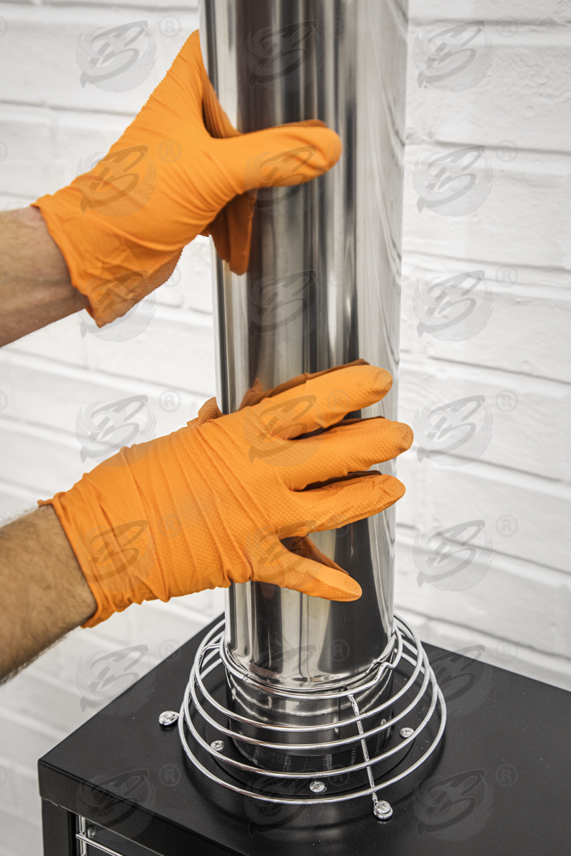 Rockhold Heavy Duty Orange 8 Mil Nitrile Diamond Grip Gloves ( Large - 100 Gloves ) 90013 / L ( 1 BOX )