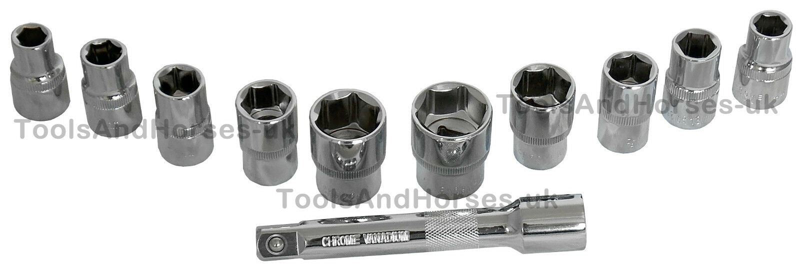 BLUESPOT 12PCS 1/2" DRIVE 6 POINT SOCKET SET 10MM - 24MM