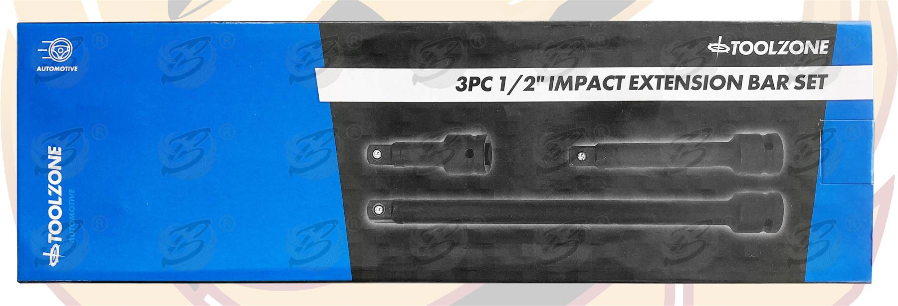 TOOLZONE 19PCS 1/2" DRIVE 6 POINT DEEP IMPACT SOCKETS & EXTENSIONS 10MM - 32MM