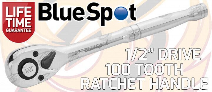 BLUESPOT 1/4" & 3/8" & 1/2" DRIVE 100 TOOTH RATCHET HANDLE