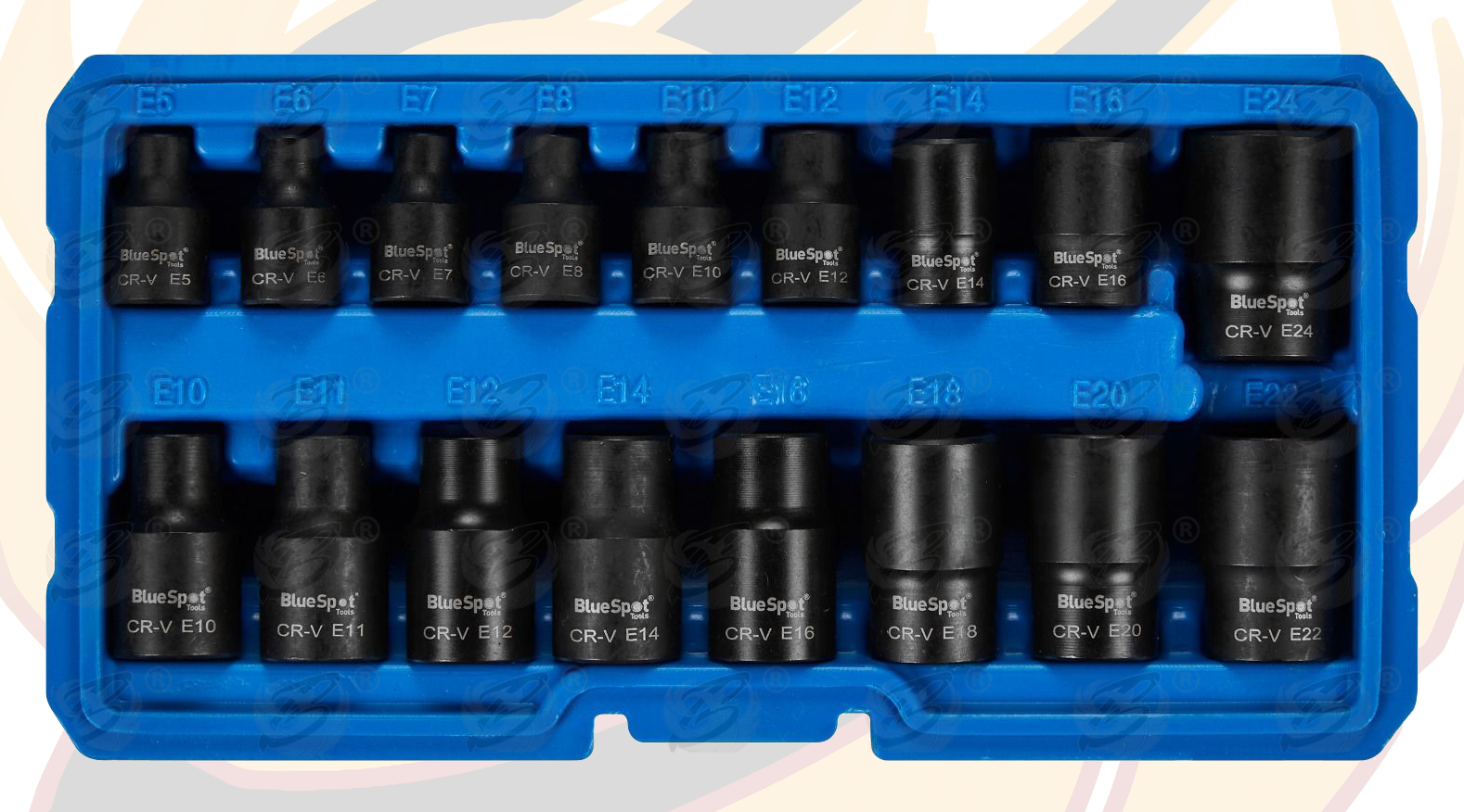 BlueSpot 17 Piece 3/8" & 1/2" Drive Impact E - Torx Sockets E5 - E24 ( 01586 )