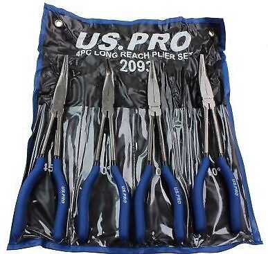 US Pro 4 Piece 11" Extra Long Nose Pliers Set 2093