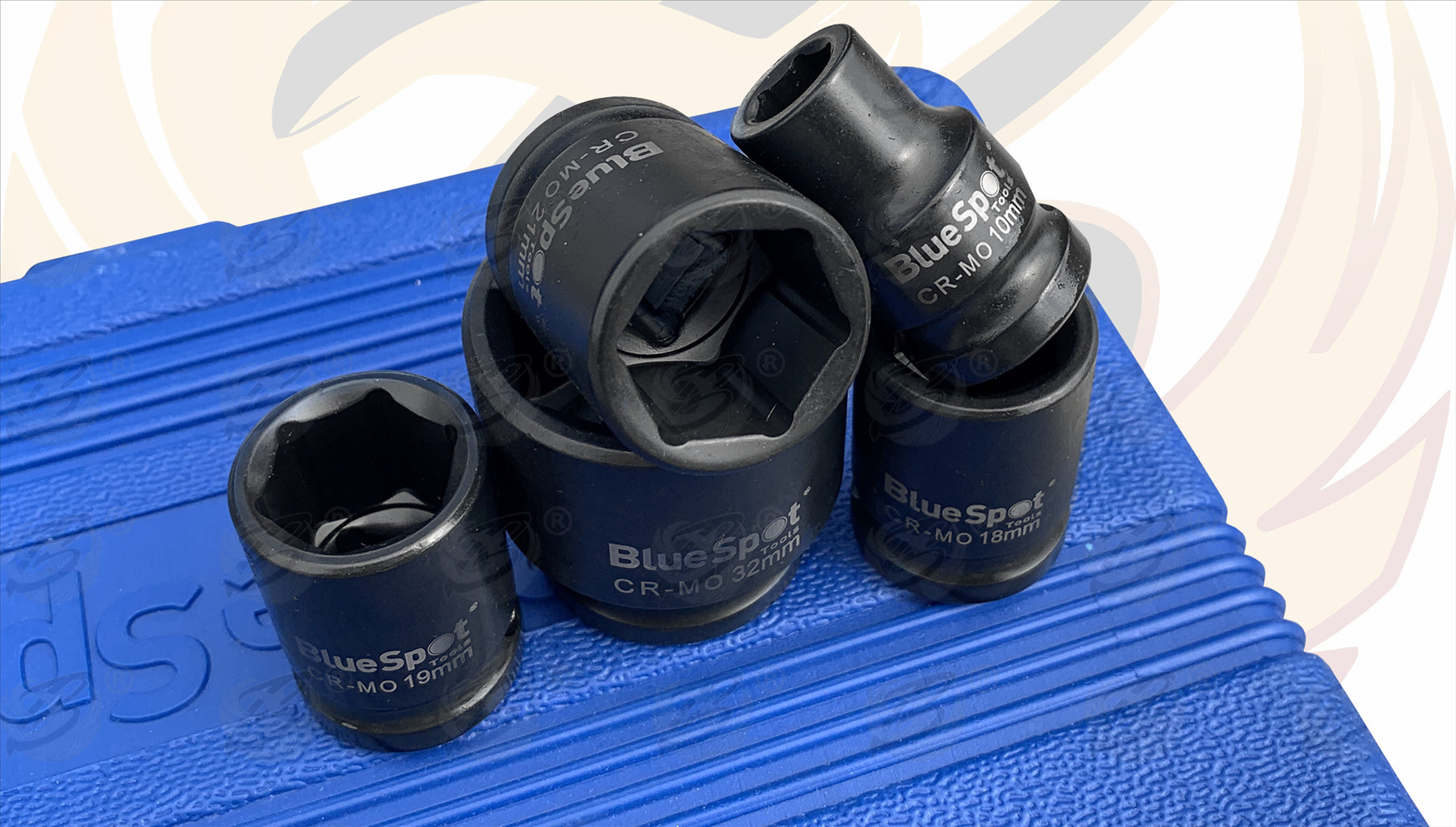 BLUESPOT 14PCS 1/2" DRIVE 6 POINT SHALLOW IMPACT SOCKETS 10MM - 32MM