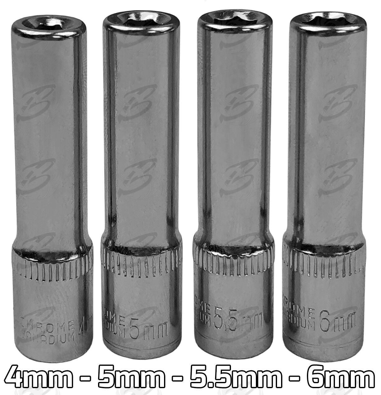 US Pro 11 Piece 1/4" Drive 6 Point Deep Sockets 4mm - 13mm 3240