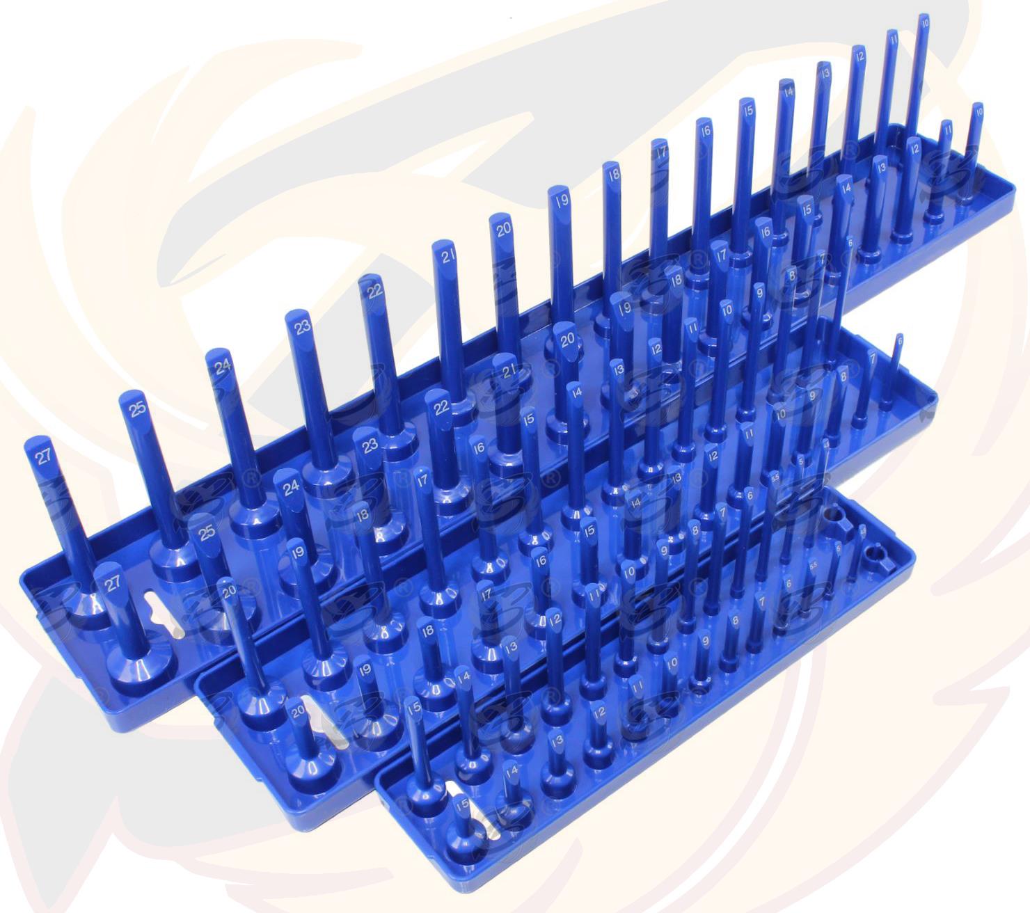 US PRO 3PCS 1/4" & 3/8" & 1/2" DRIVE SOCKET STORAGE RAILS