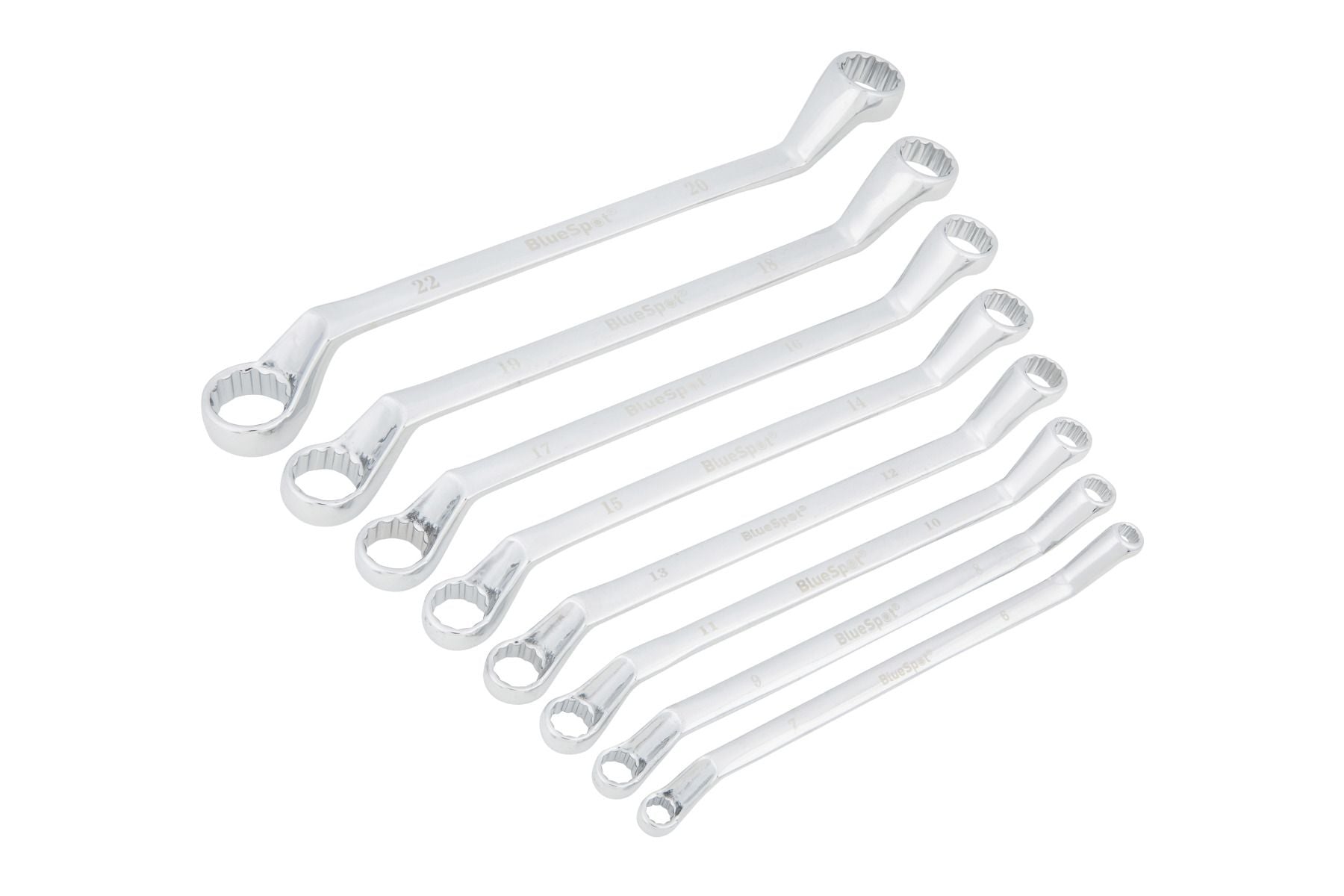 BlueSpot 8 Piece Metric Deep Offset Ring Spanners (6-22mm) With A Manufacturers LifeTime Guarantee 04107