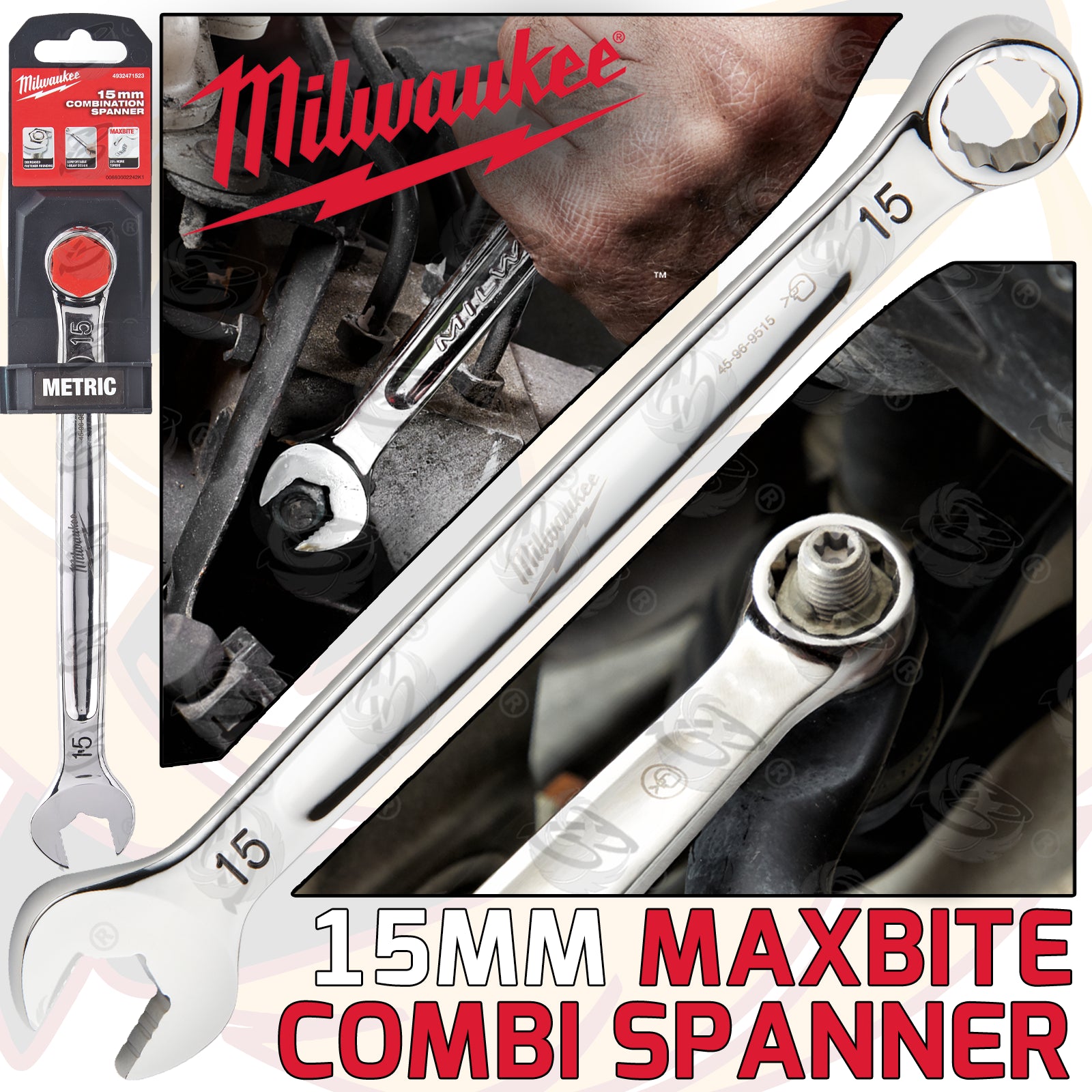 MILWAUKEE 15MM MAXBITE COMBINATION SPANNER