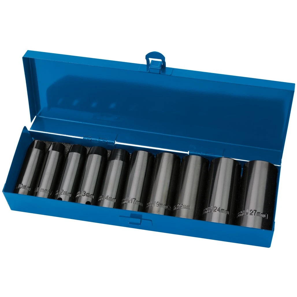 Draper 10 Piece 1/2" Drive 6 Point Deep Impact Sockets 38369