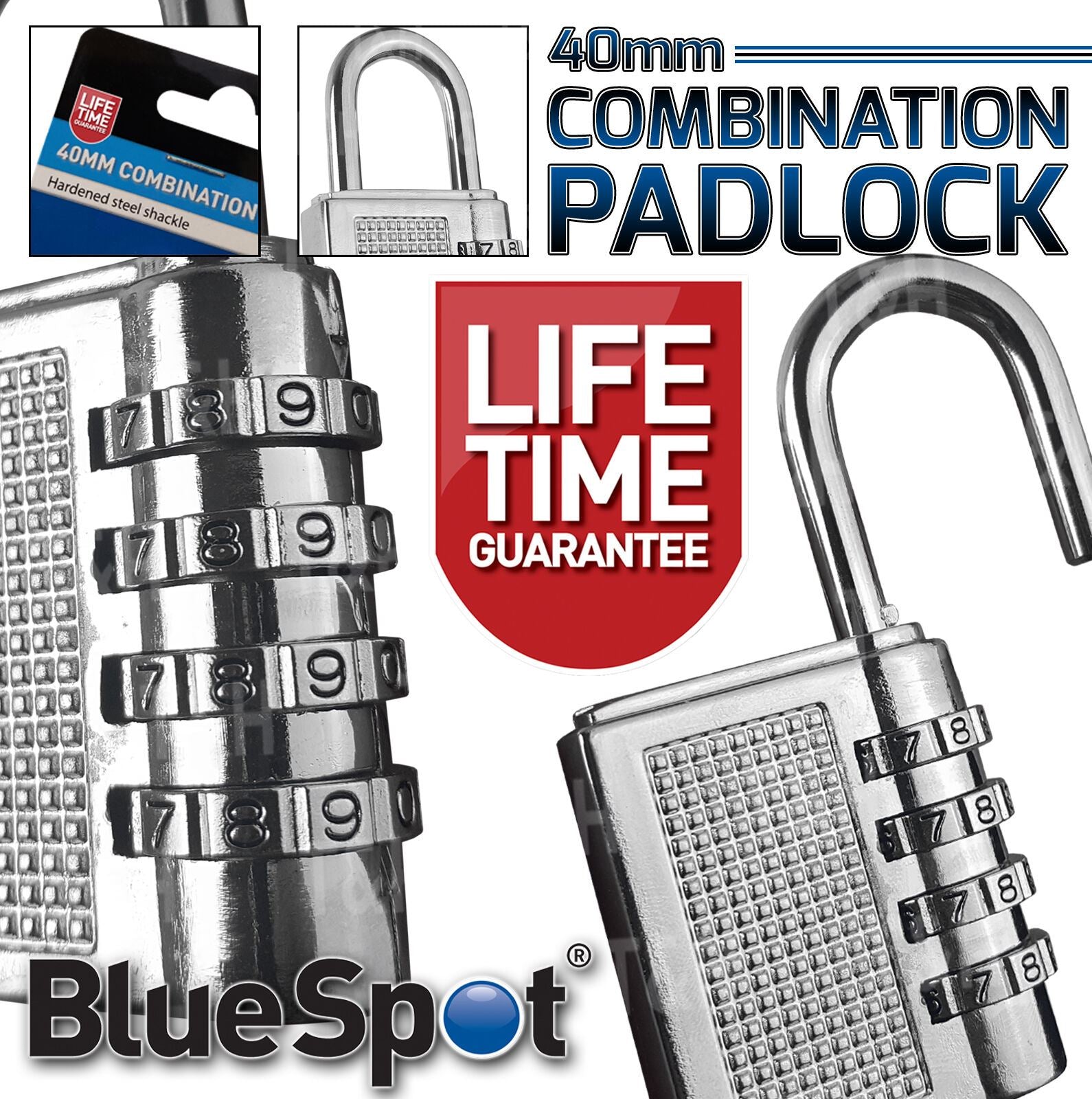 BLUESPOT 40MM COMBINATION PADLOCK