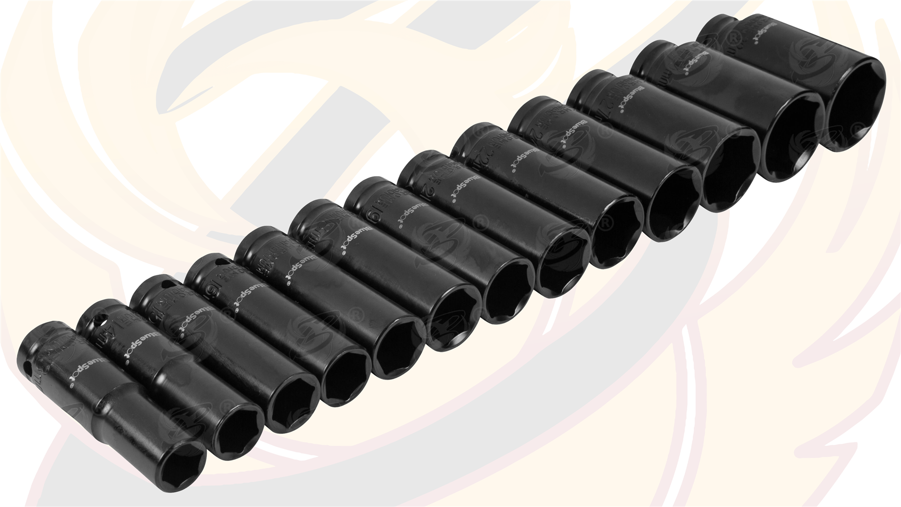 BlueSpot 13 Piece 1/2" Drive 6 Point Deep Impact Sockets 13mm - 32mm ( 01538 )