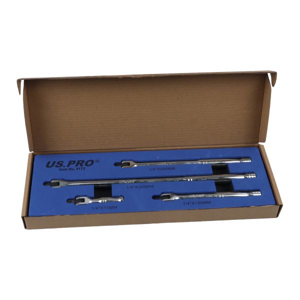 US Pro 4 Piece 1/4" Drive Breaker Bar Set 4172