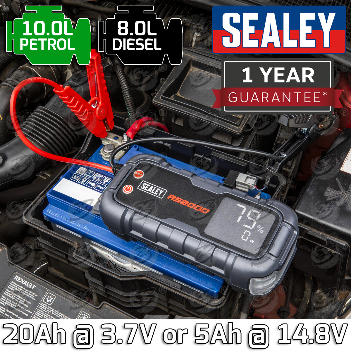 SEALEY 12V 2000A ROADSTART JUMP STARTER POWER PACK
